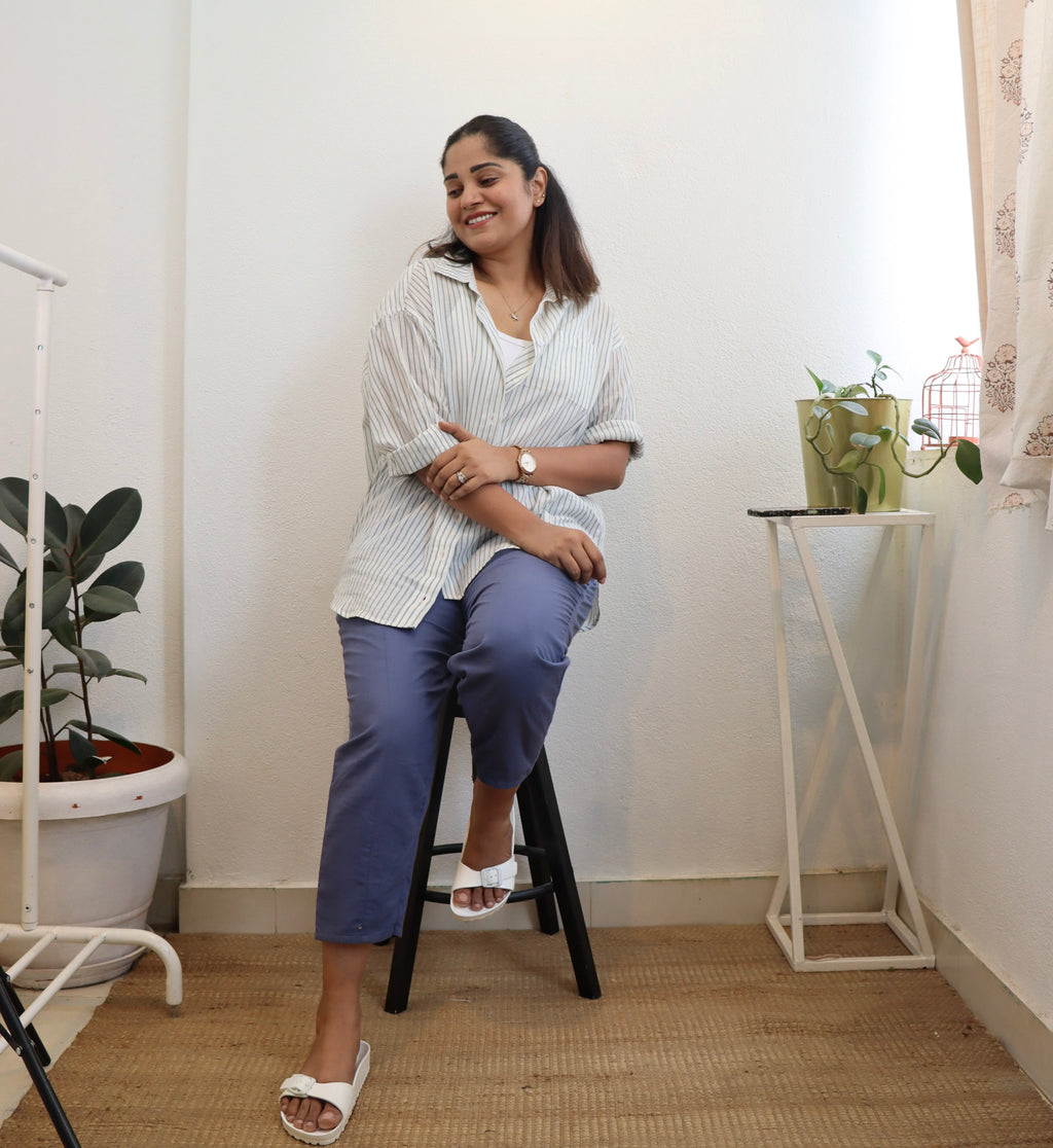 striped blue co-ord set