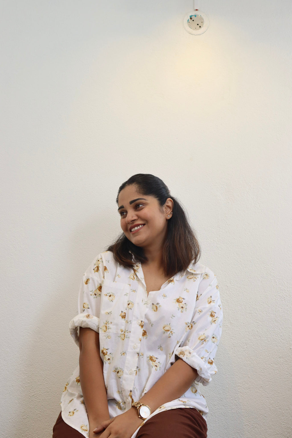 floral and brown co-ord set