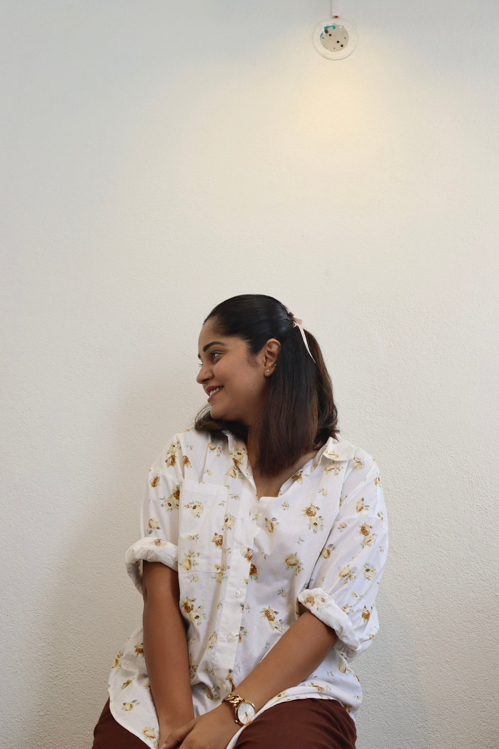 floral and brown co-ord set