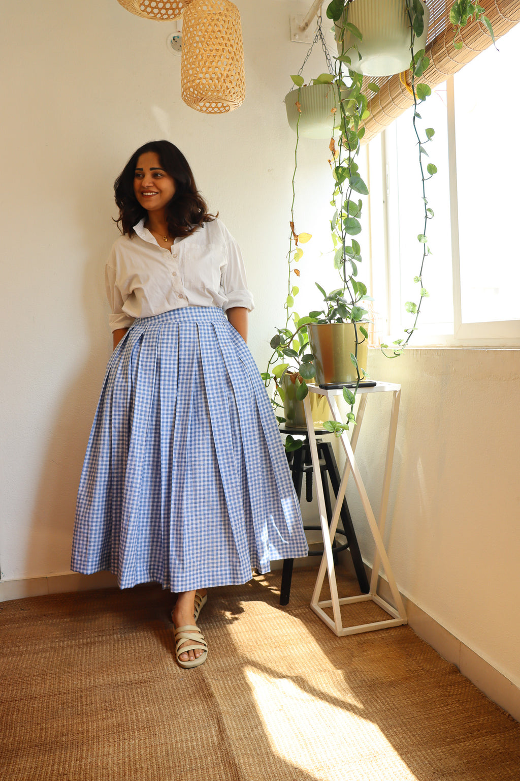 pure linen cotton skirt