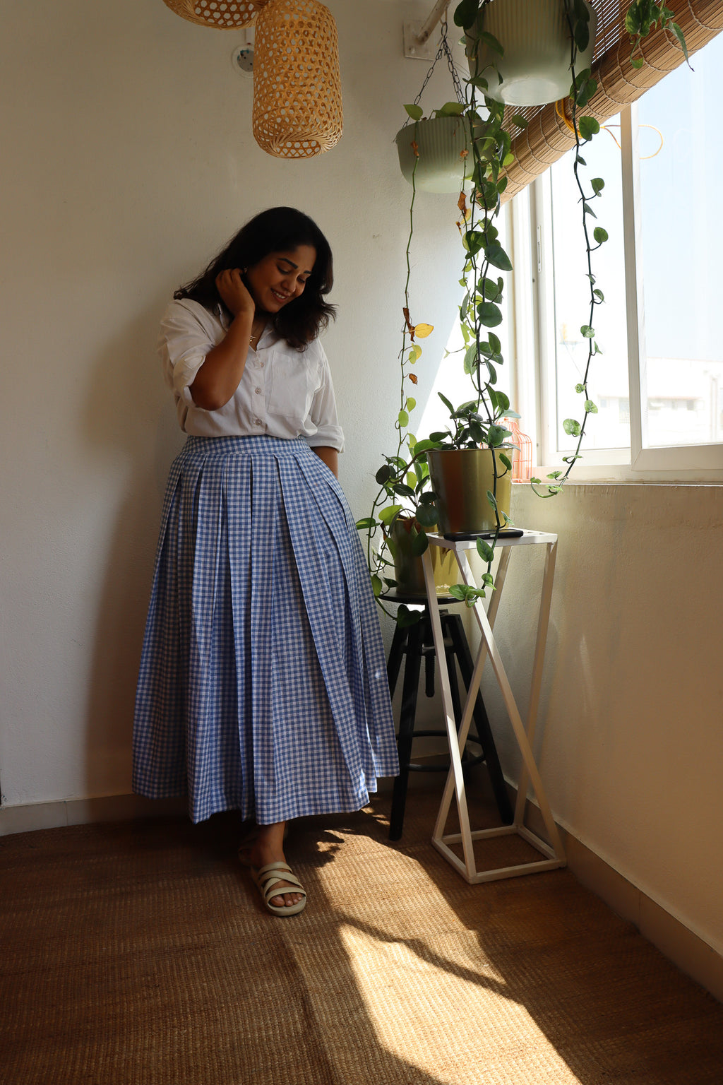 pure linen cotton skirt