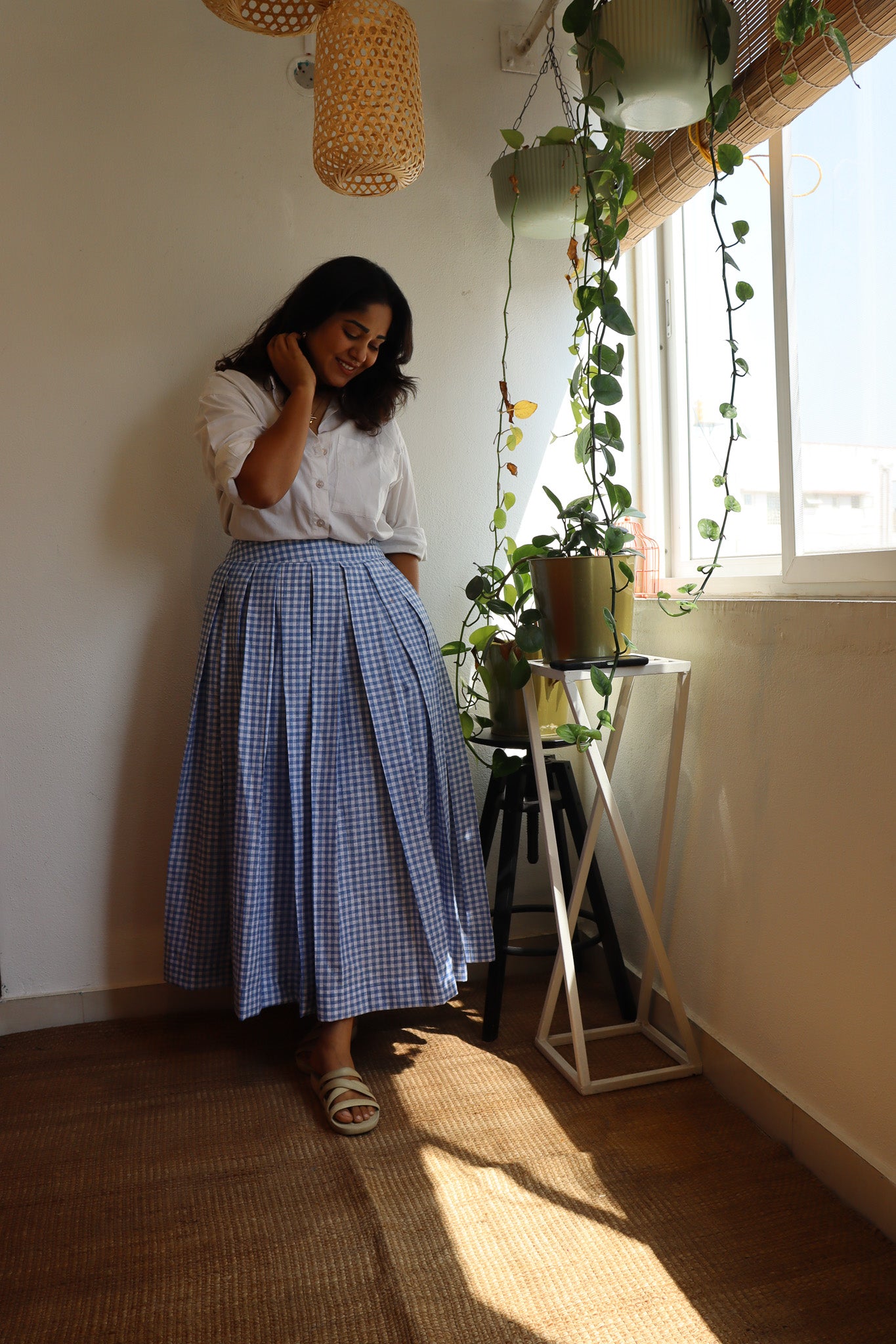 pure linen cotton skirt
