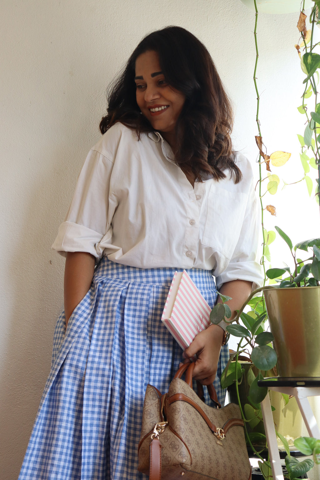pure linen cotton skirt