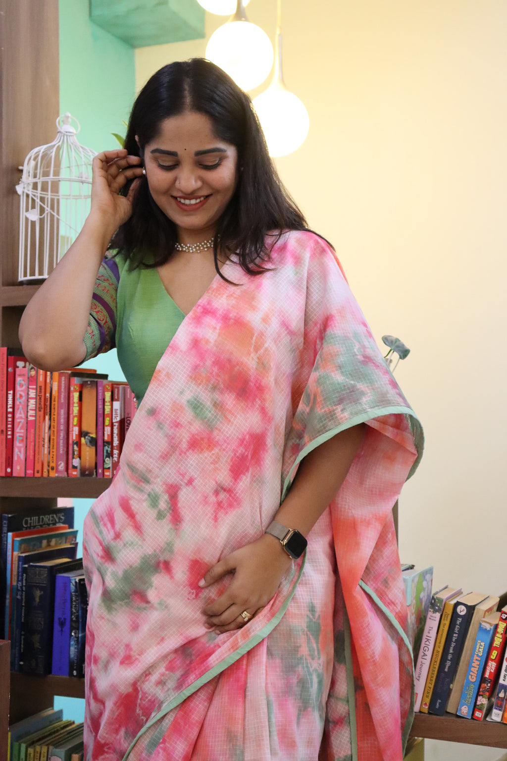 Splash of Pink and green