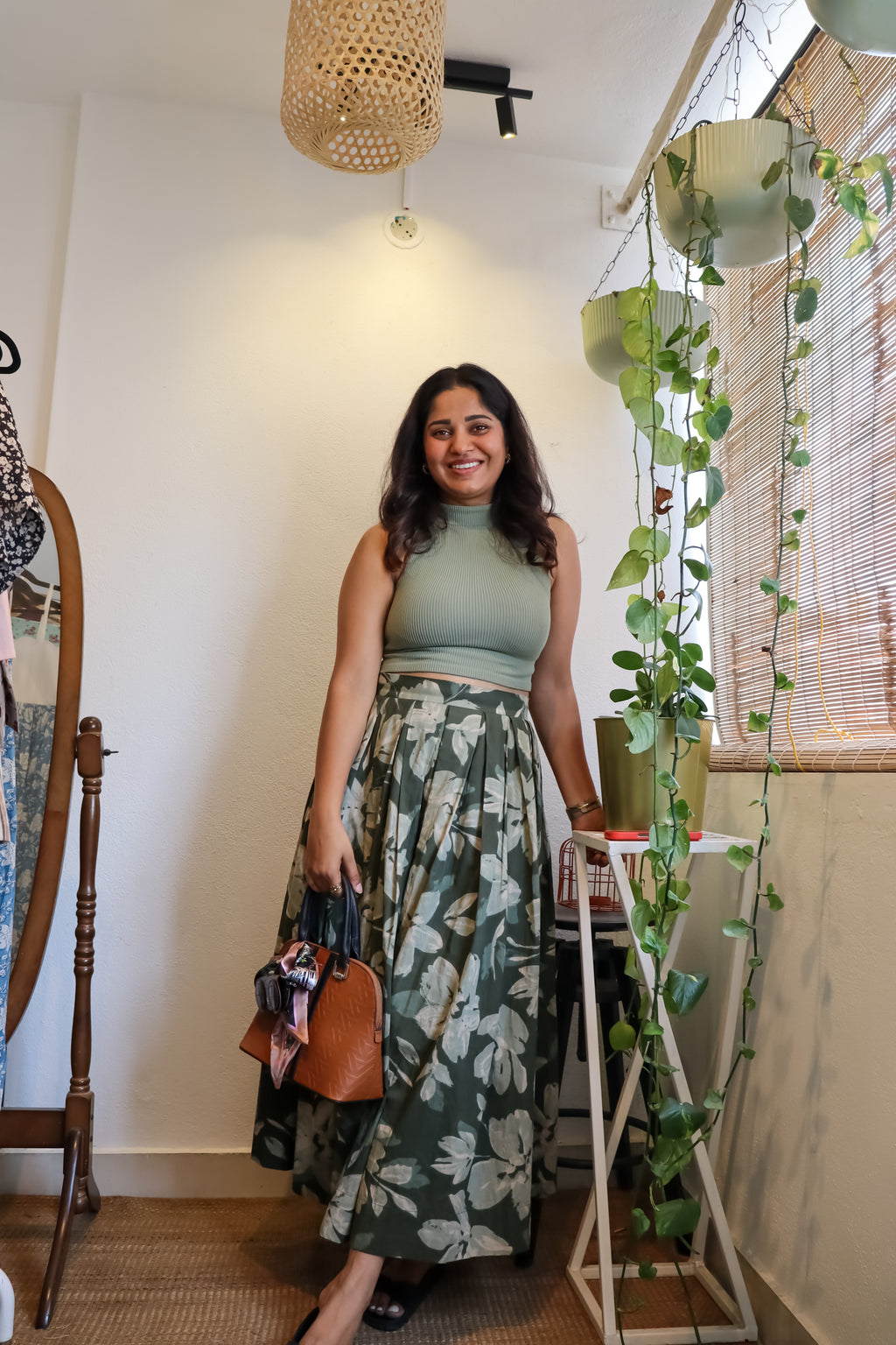 camo green skirt