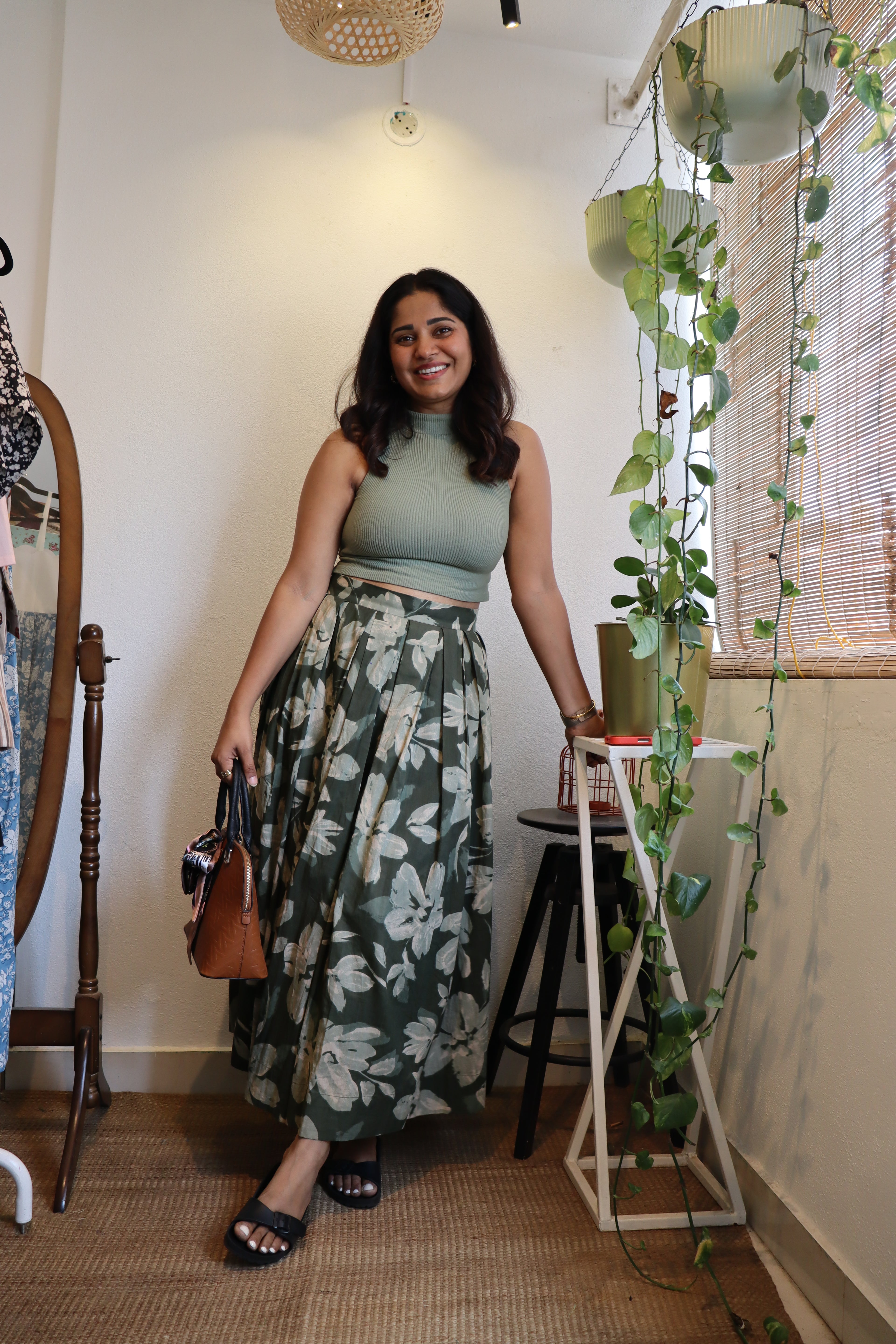 camo green skirt
