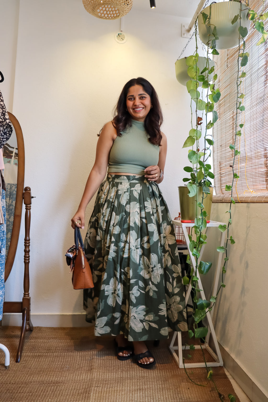 camo green skirt