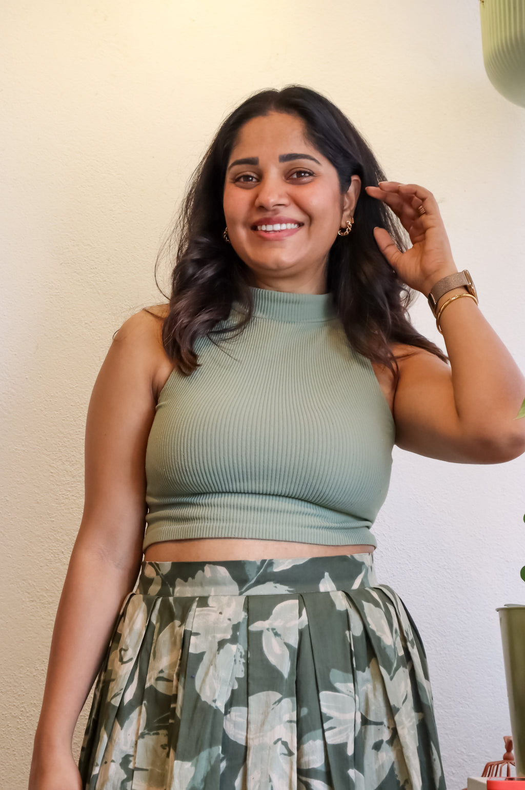 camo green skirt